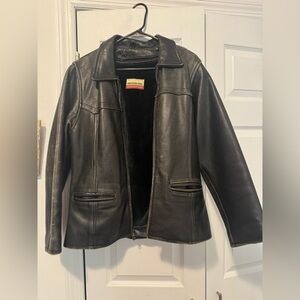 American base - leather coat
